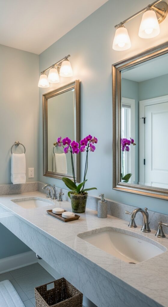 Add Dual Vanity Mirrors for a Balanced Look