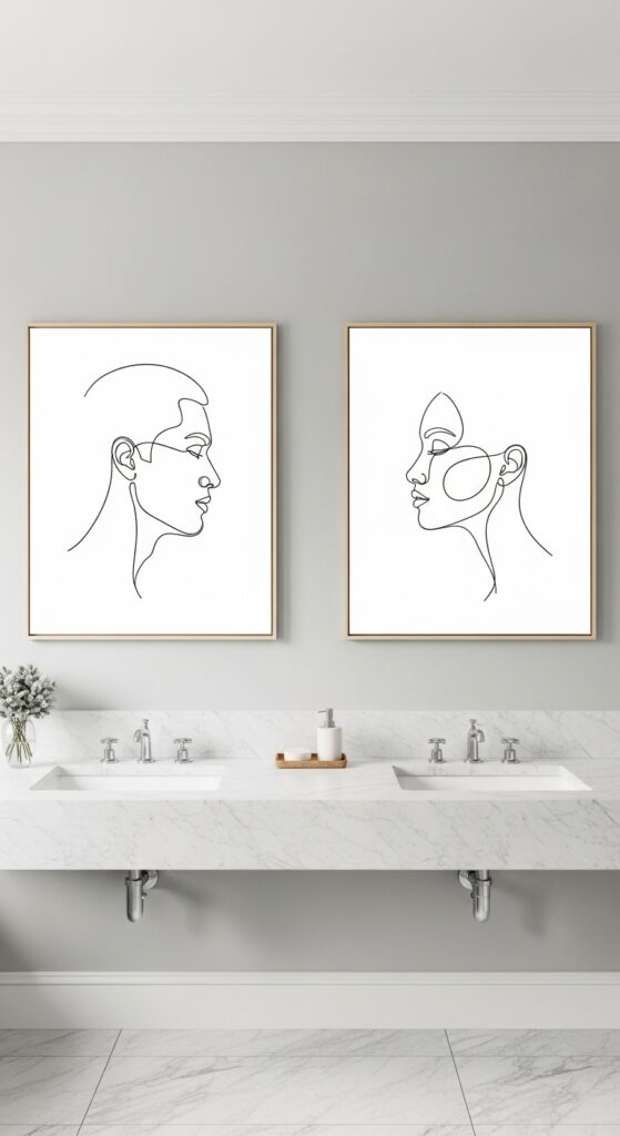 Display Minimalist Wall Art That Reflects You Both