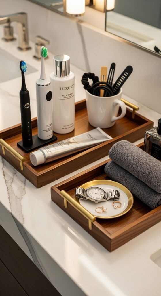 Use Elegant Trays to Organize Countertop Essentials