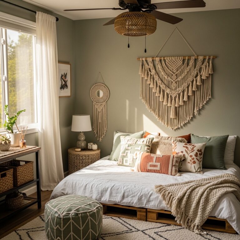 25 Sage Green Boho Style Bedroom Ideas | Cozy And Relaxing Retreat