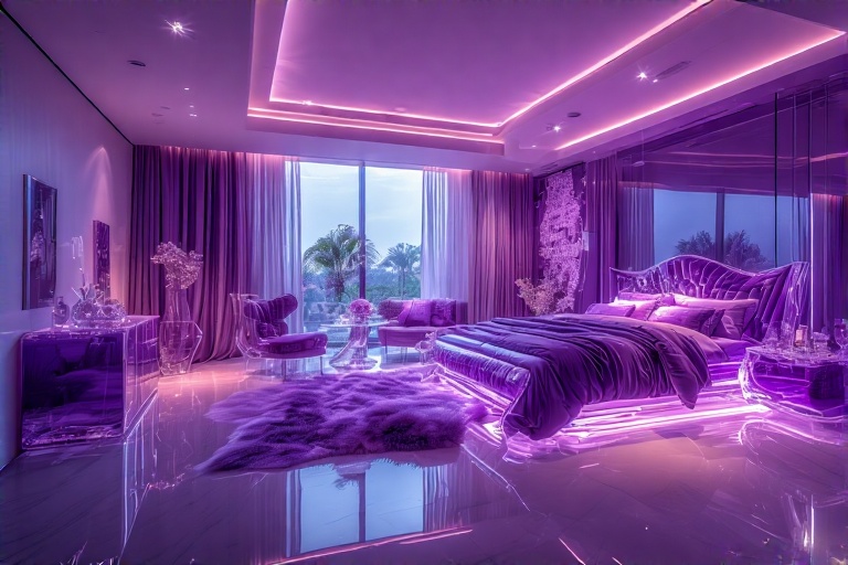 Acrylic Furniture with Purple Accents
