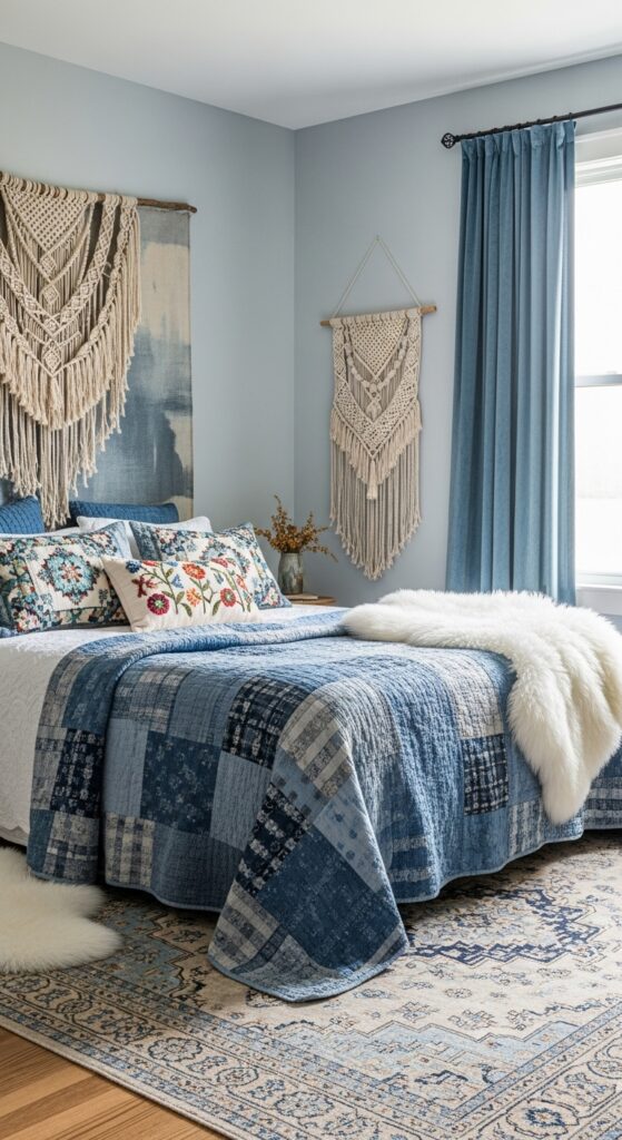 Shabby Chic Blue Bedroom Design