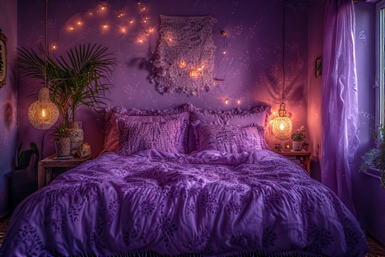 Boho Purple Bedroom
