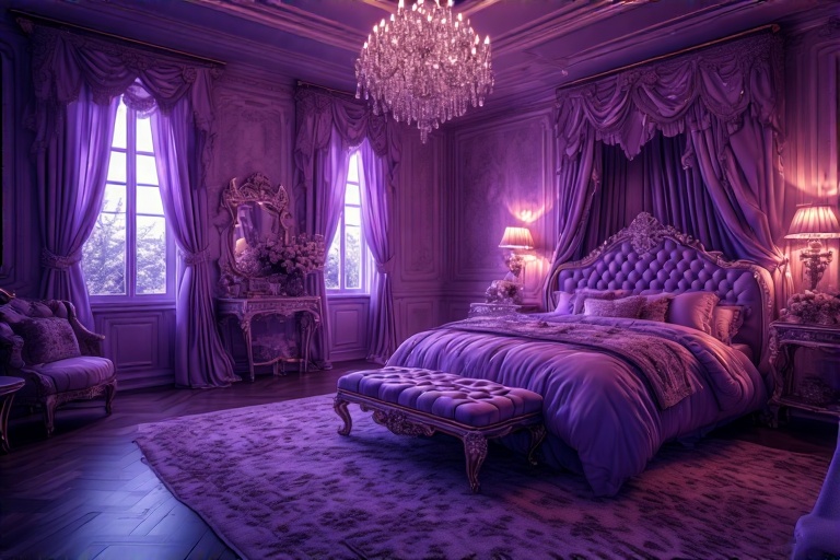 Glam Purple Bedroom