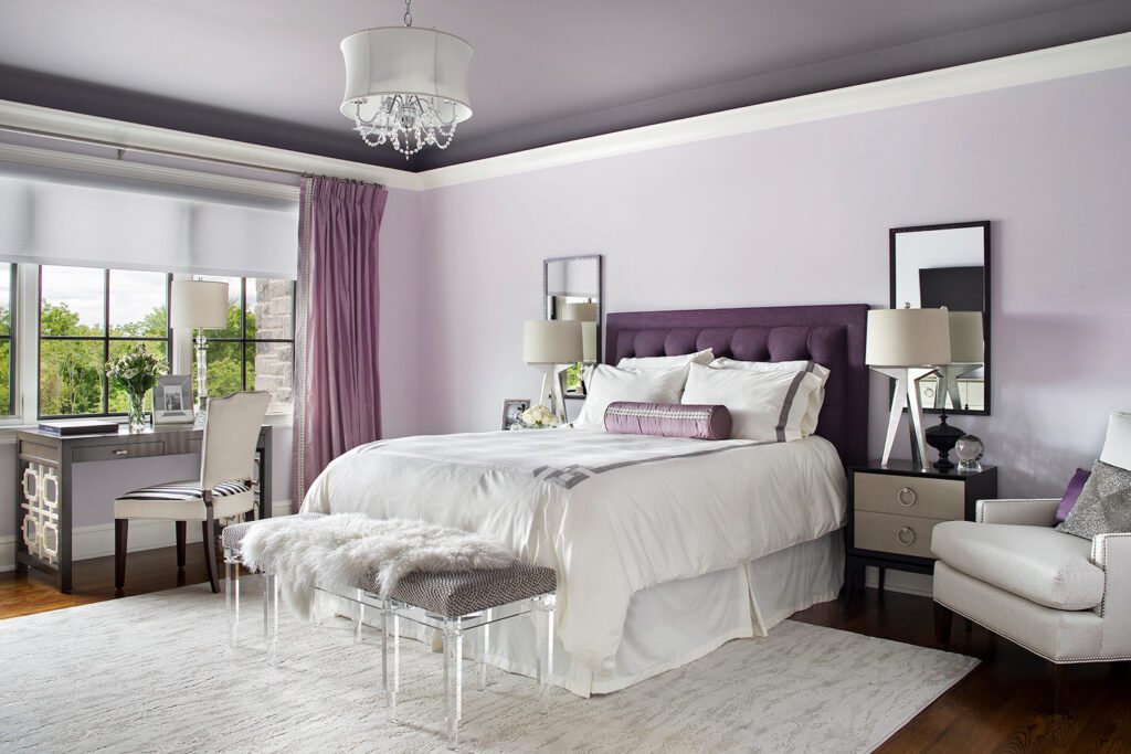 Grey and Purple Bedroom