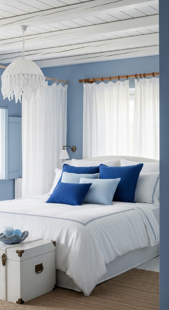 Mediterranean Blue Bedroom Inspiration