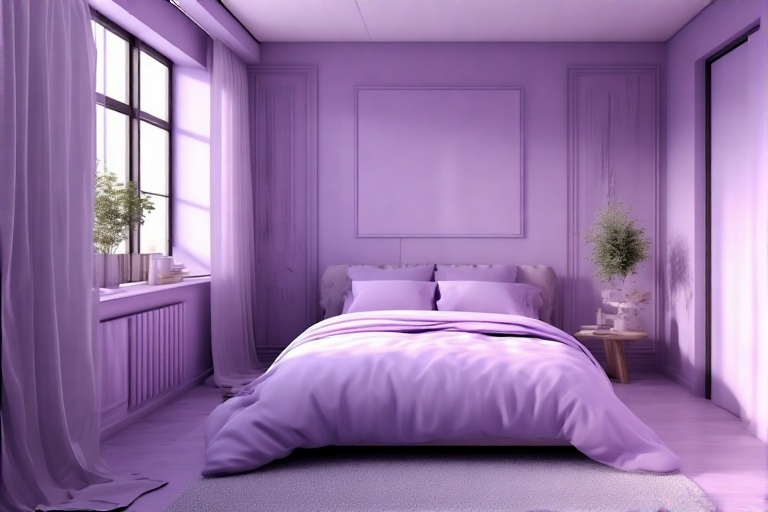 Minimalist Lavender Purple Bedroom