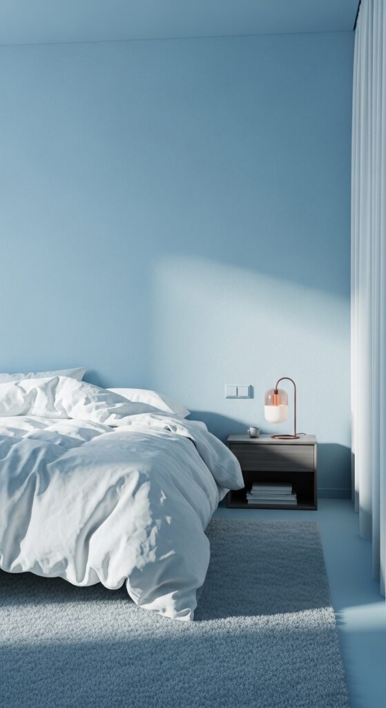 Monochrome Blue Bedroom