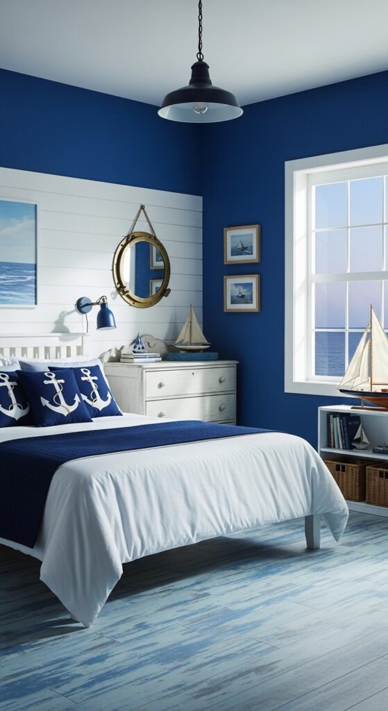 Nautical-Themed Blue Bedroom