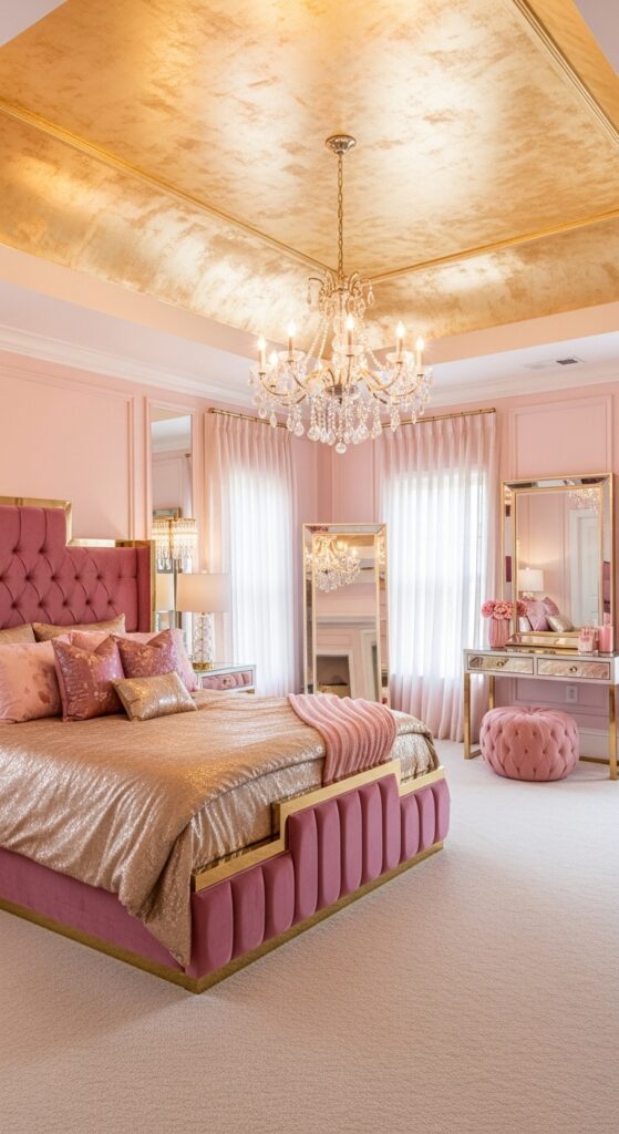 Pink and Gold Glam Bedroom
