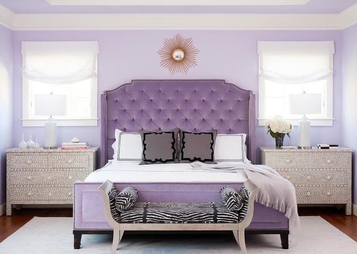 Purple Bedroom Velvet Headboard