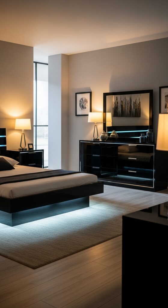 Sleek Black Bedroom Furniture