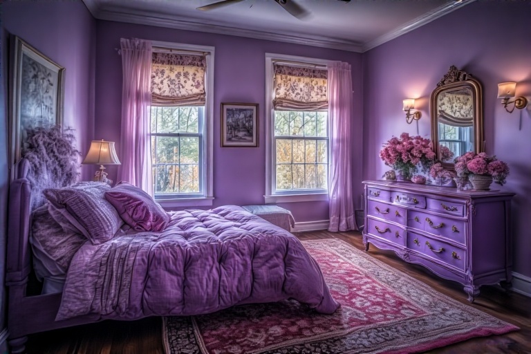 Vintage Purple Dresser Bedroom