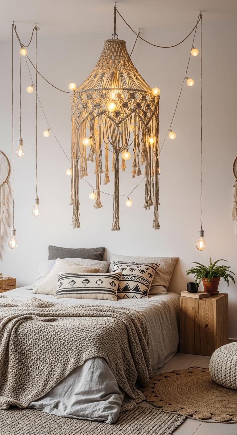 25 Boho Bedroom with Hanging Lights | Create a Cozy Retreat 3 image 122