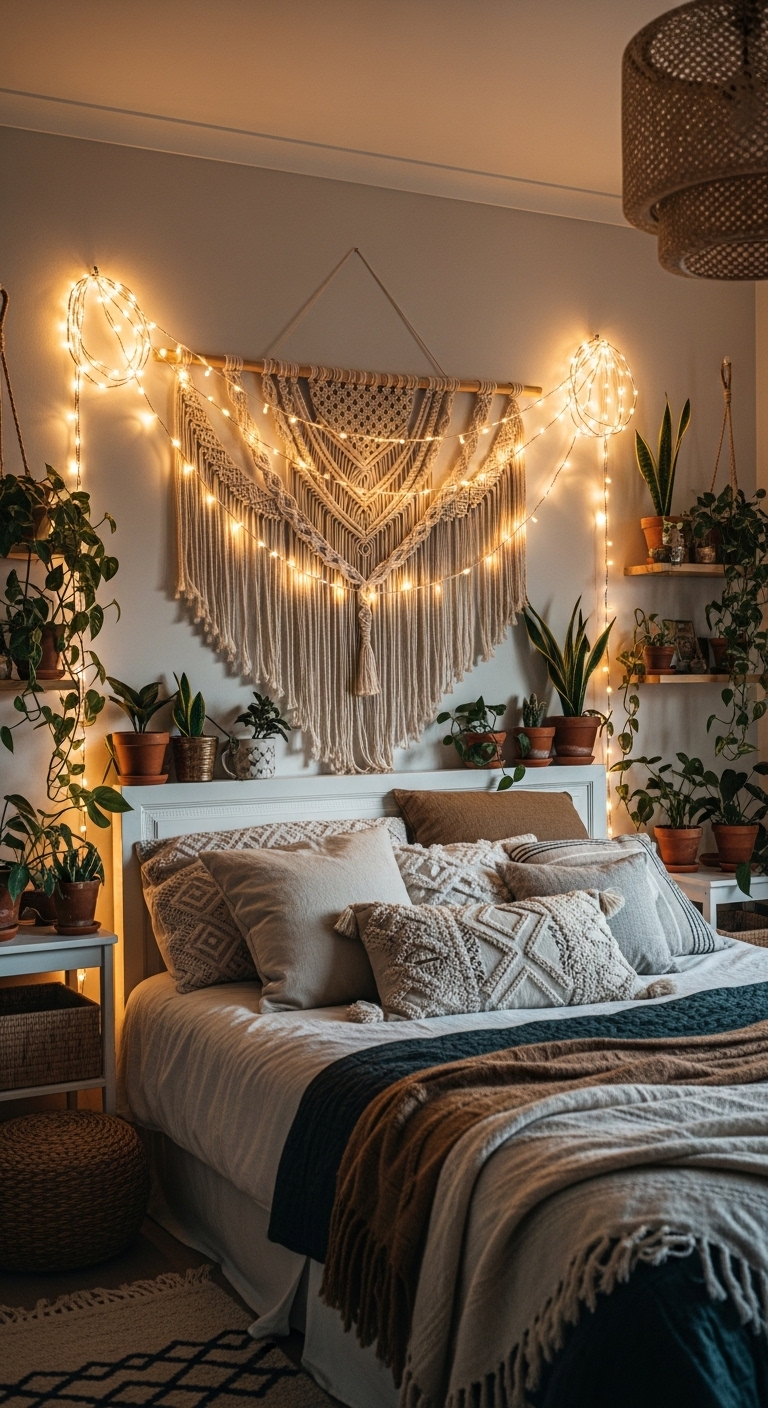25 Boho Bedroom with Hanging Lights | Create a Cozy Retreat 4 image 123