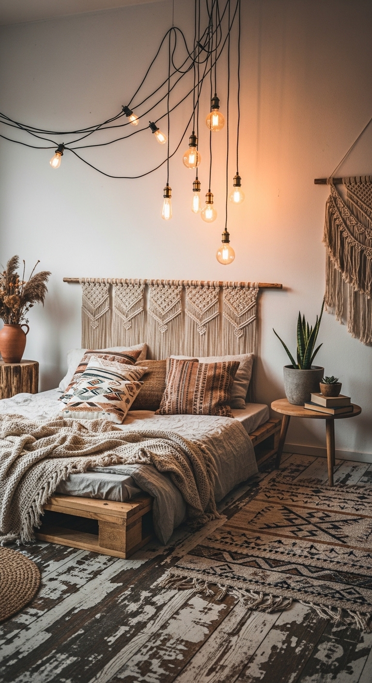 25 Boho Bedroom with Hanging Lights | Create a Cozy Retreat 5 image 124