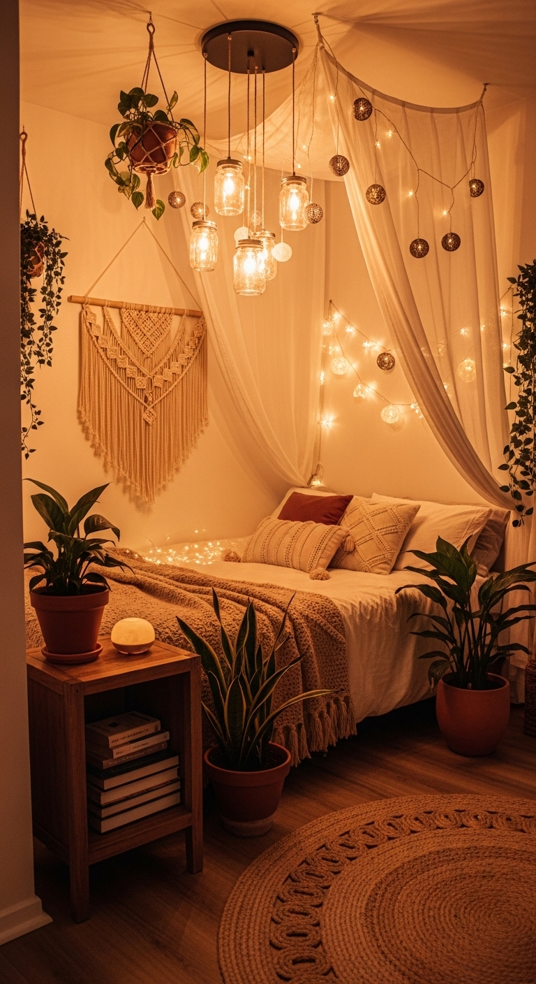 25 Boho Bedroom with Hanging Lights | Create a Cozy Retreat 18 image 138