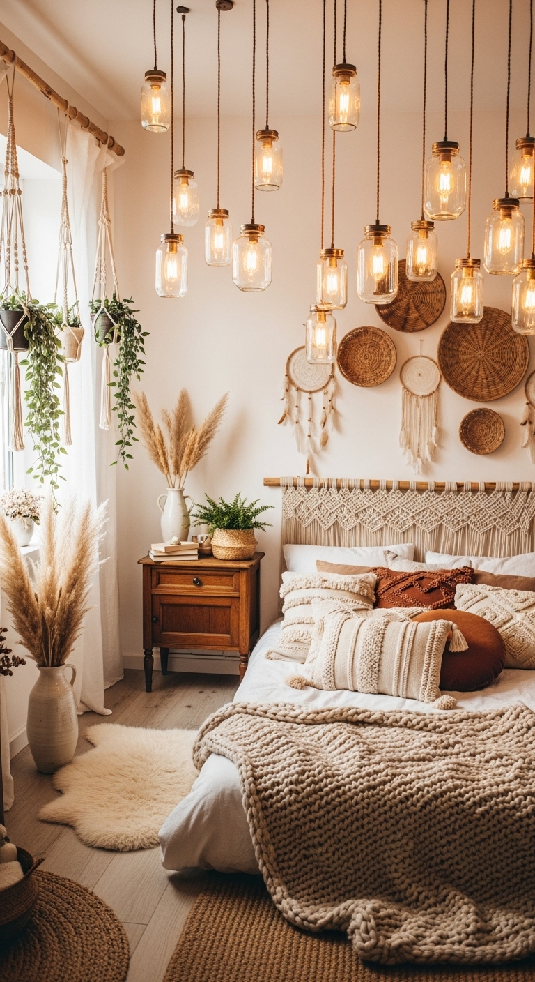 25 Boho Bedroom with Hanging Lights | Create a Cozy Retreat 24 image 144