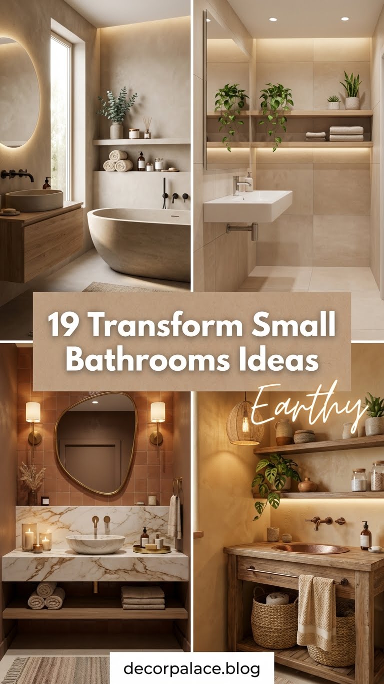 19 Transform Small Bathrooms ideas with These Earth Tone