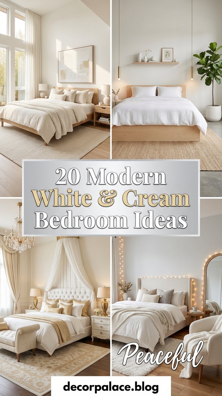 20 Modern White Cream Bedroom Ideas for a Peaceful Home