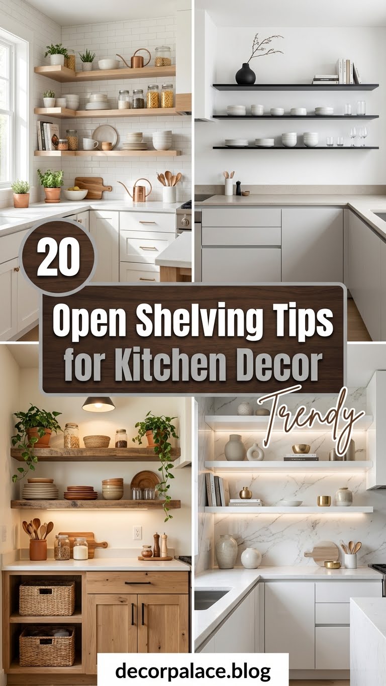 20 Open Shelving Tips for a Spacious Kitchen decor