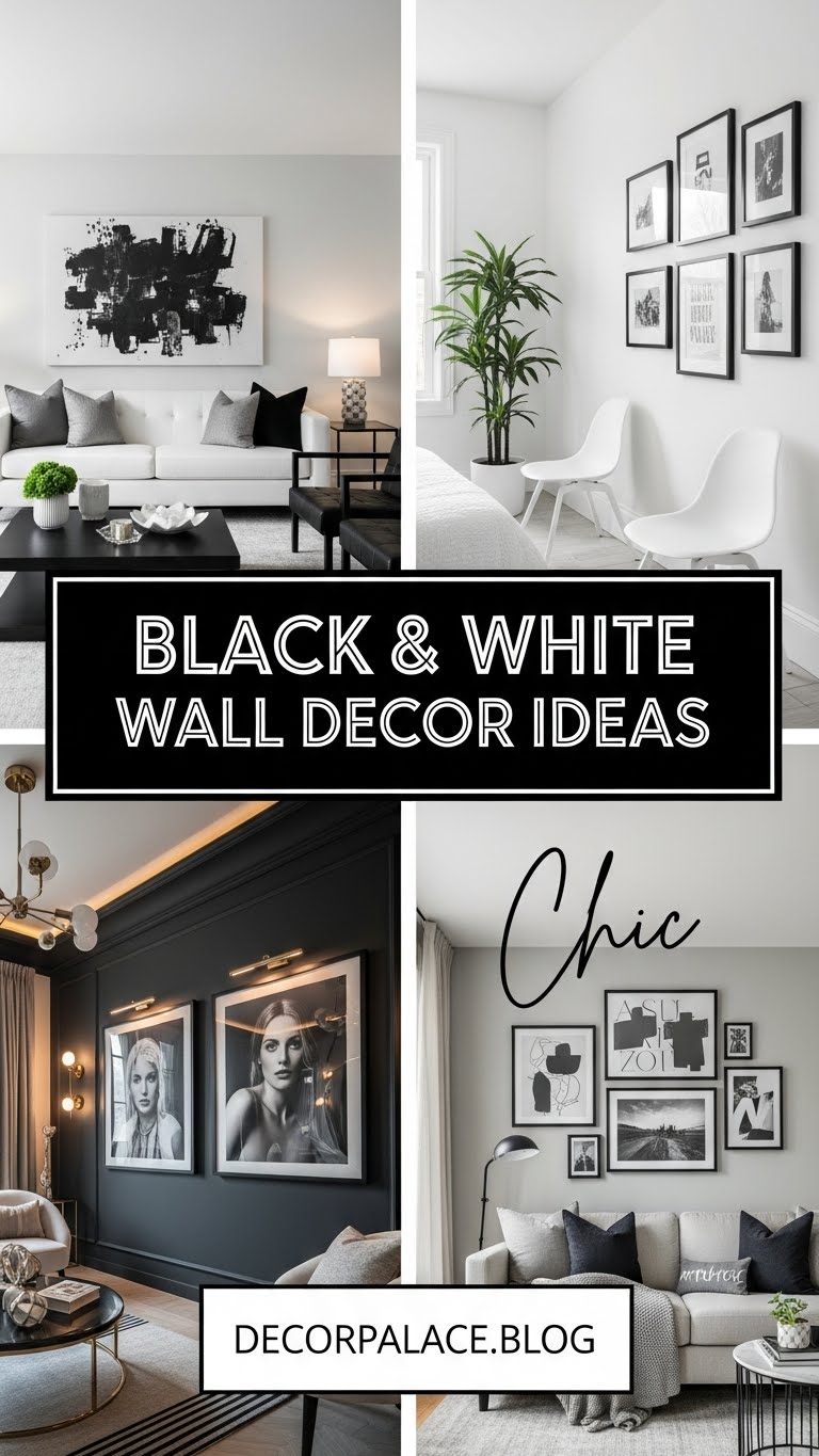 22 Chic Ideas for Black White Spaces for Wall Decor
