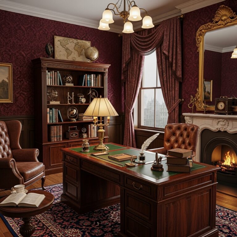 33+ Victorian Style Home Office Decoration Ideas