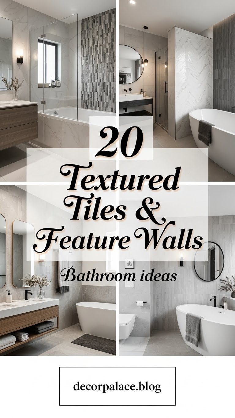 20 Textured Tiles Feature Walls Bathroom ideas