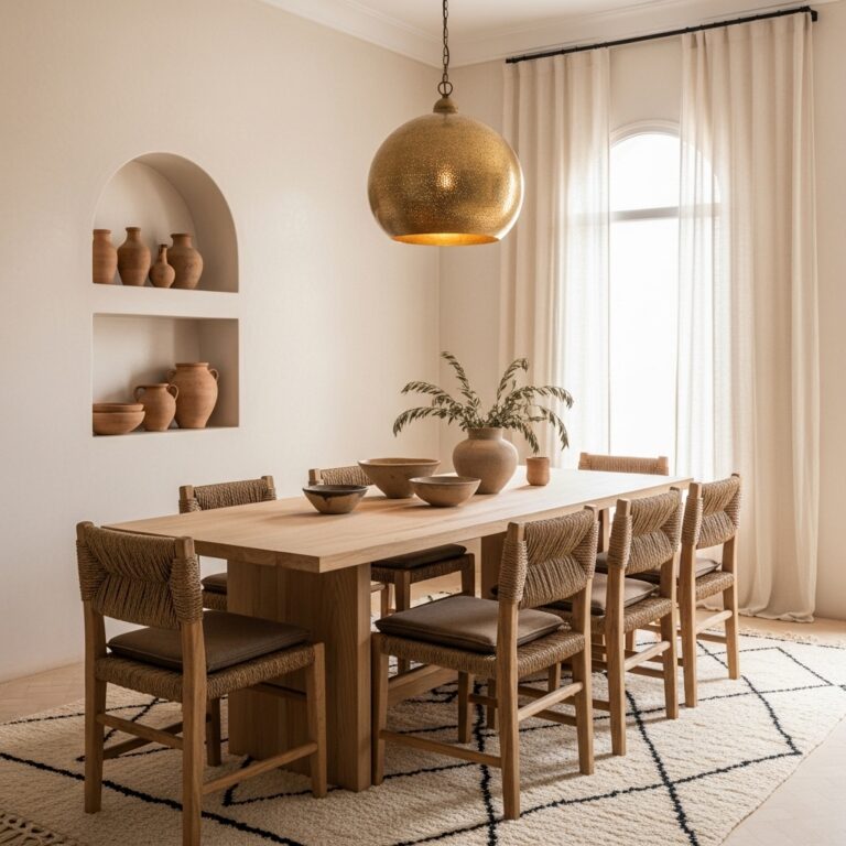 39+ Moroccan Dining Room Designs for Warm Minimalism
