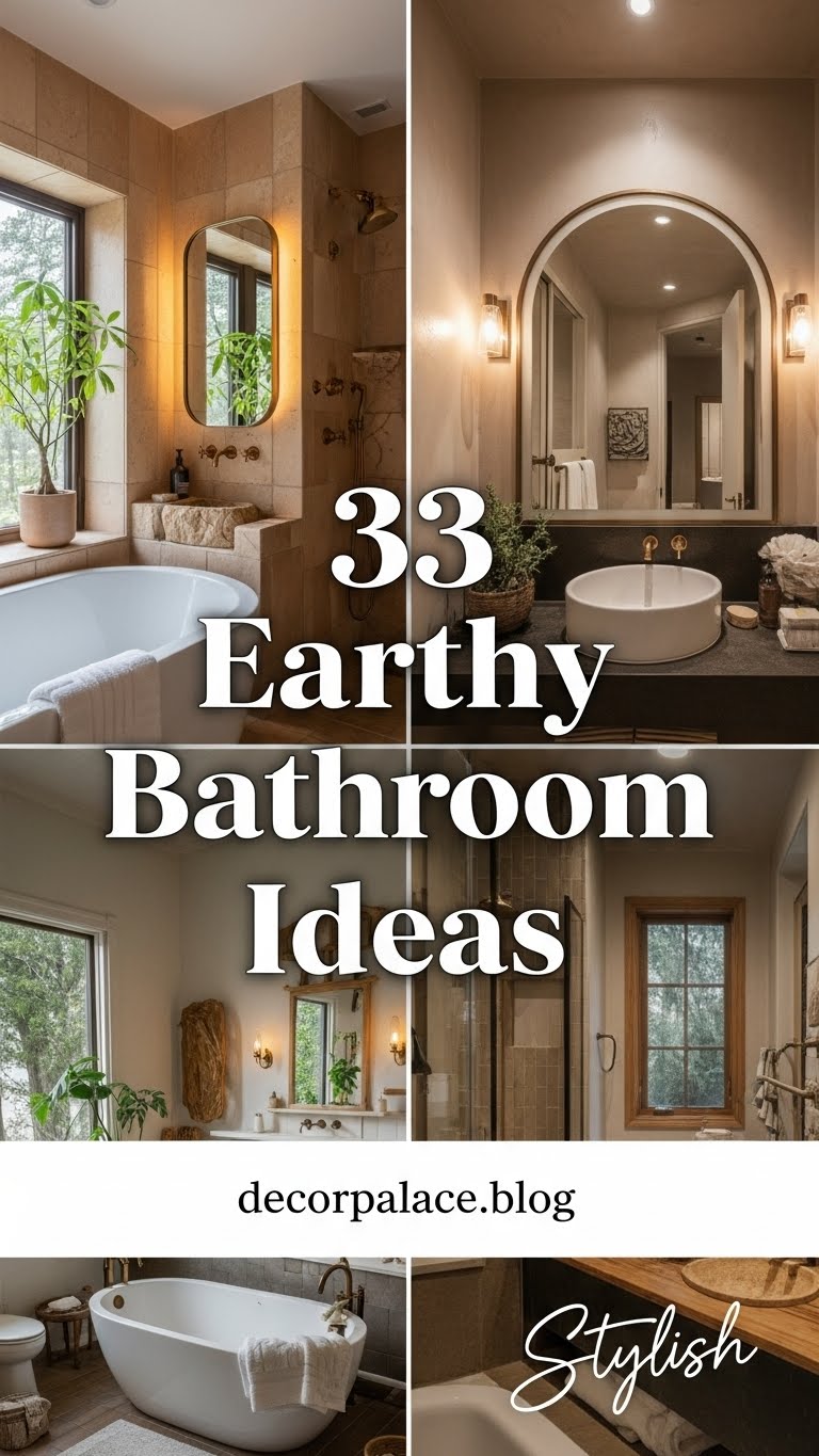 33 Earthy Bathroom Ideas