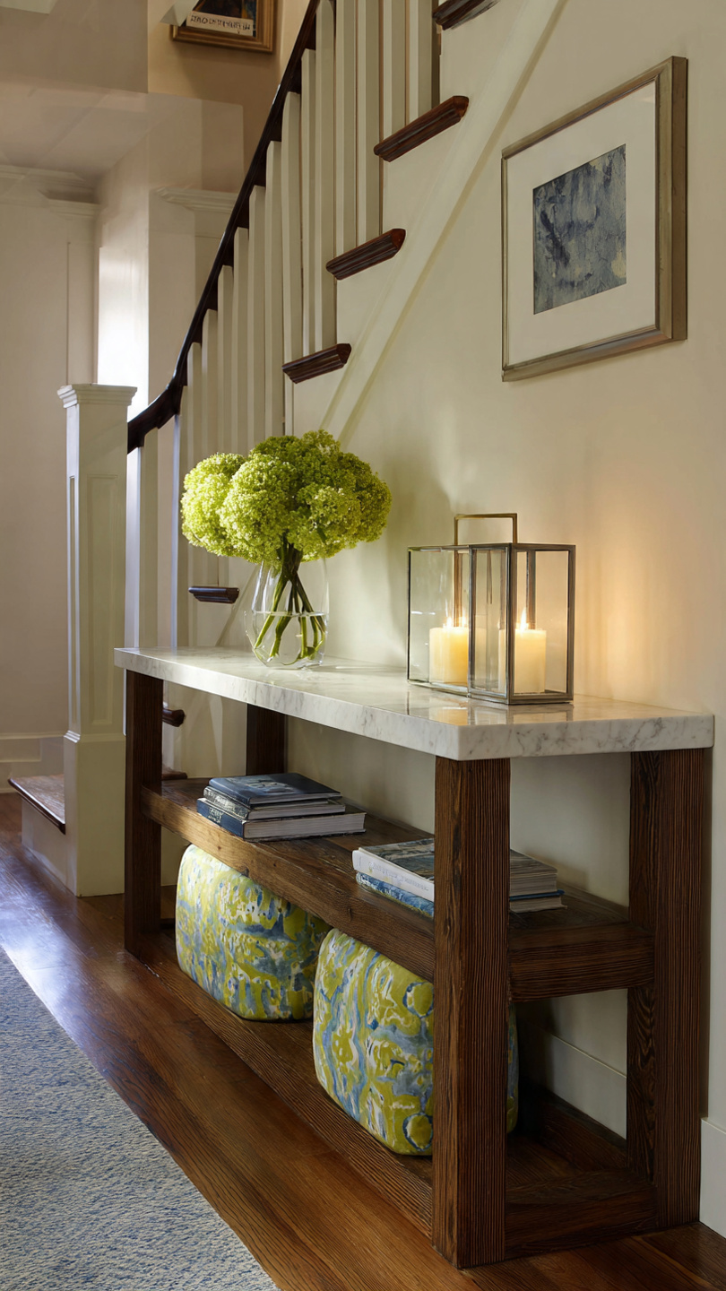 hallway light with an open console table