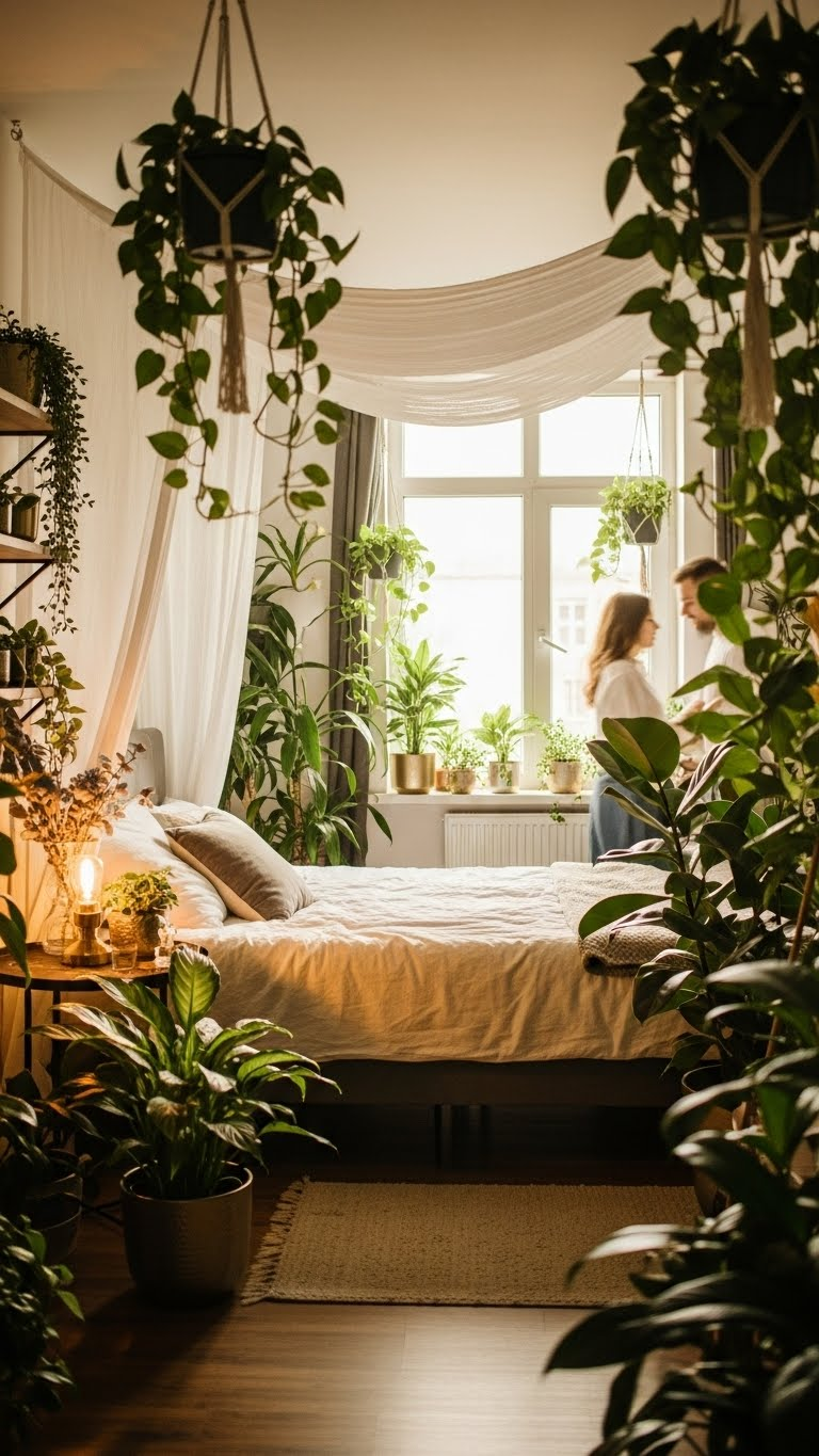 17+Plant Filled Romantic Couple Bedroom Ideas For Nature Indoors 10 image 1079