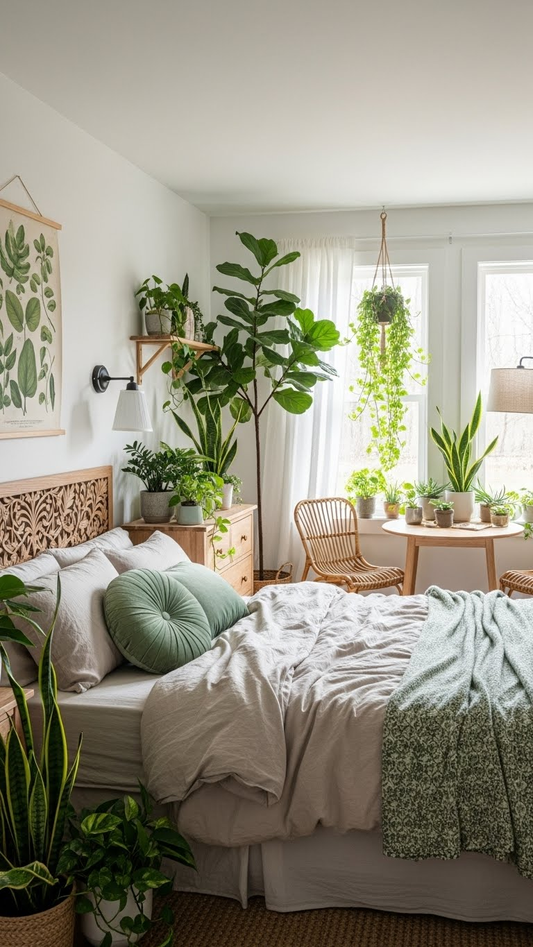 17+Plant Filled Romantic Couple Bedroom Ideas For Nature Indoors 14 image 1085