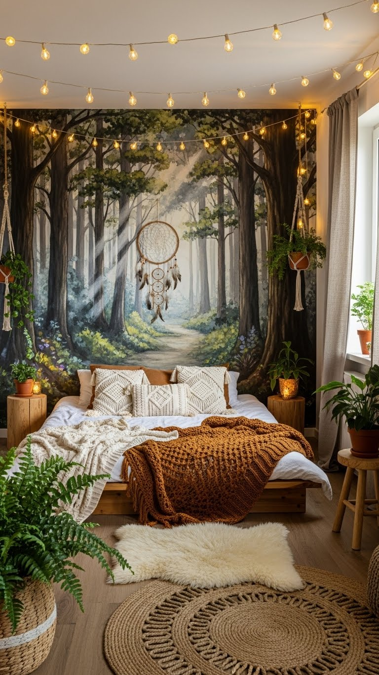21 Forest Boho Couple Bedroom Ideas That Feel Like a Magical Treehouse Escape 15 image 1203