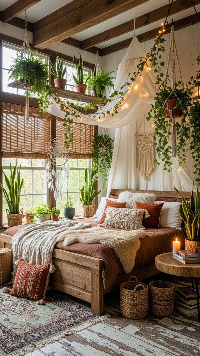 21 Forest Boho Couple Bedroom Ideas That Feel Like a Magical Treehouse Escape 16 image 1204
