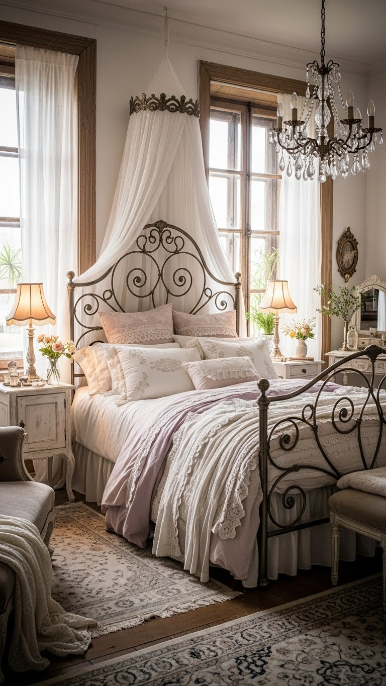 22 Vintage Romantic Master Bedroom Design Ideas That Feel Like a Fairy Tale 3 image 818