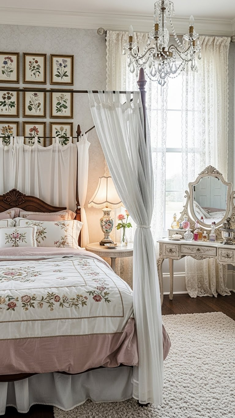 22 Vintage Romantic Master Bedroom Design Ideas That Feel Like a Fairy Tale 15 image 881