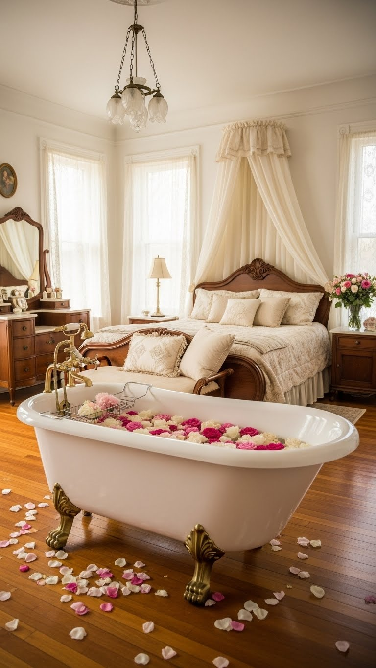 22 Vintage Romantic Master Bedroom Design Ideas That Feel Like a Fairy Tale 20 image 887