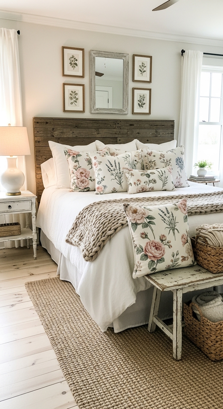 42+ Cozy Farmhouse Bedroom Design Ideas 13 image 1253