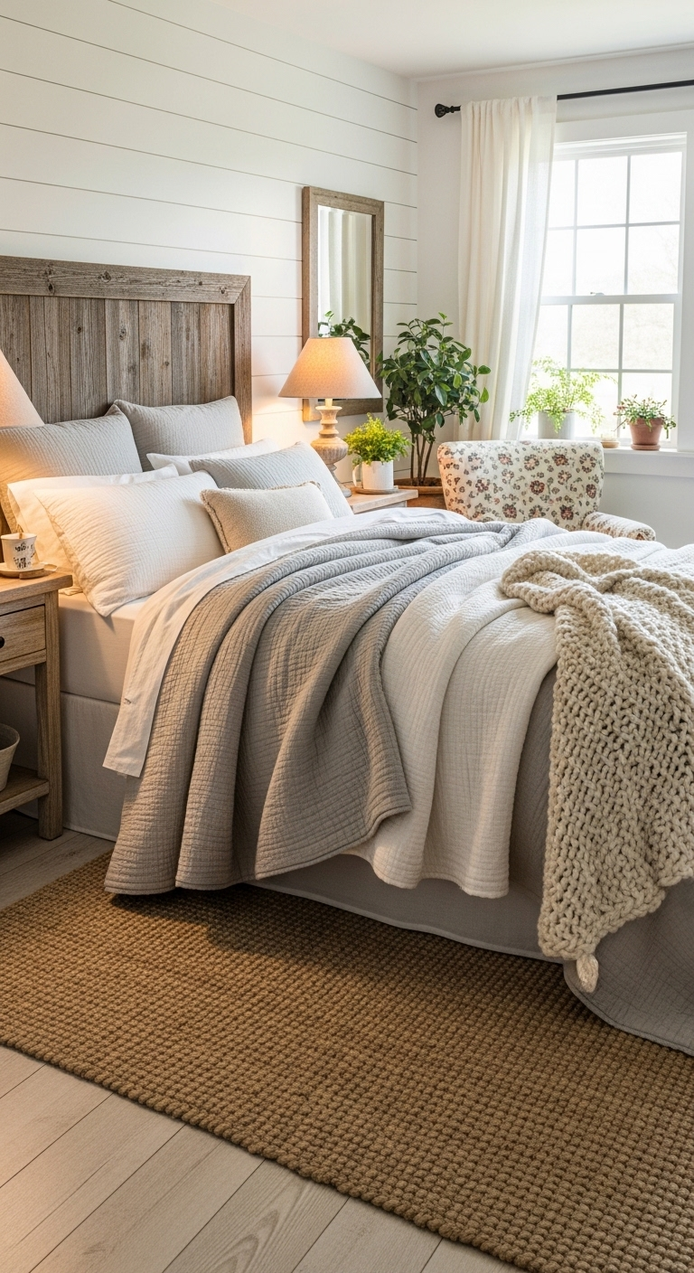 42+ Cozy Farmhouse Bedroom Design Ideas 43 image 1307