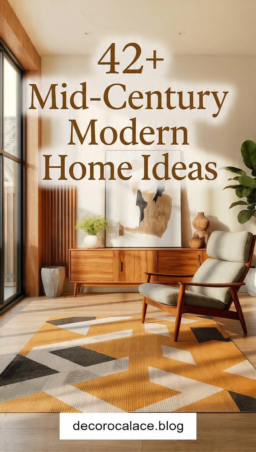pinterest pin for the title 42 mid century modern