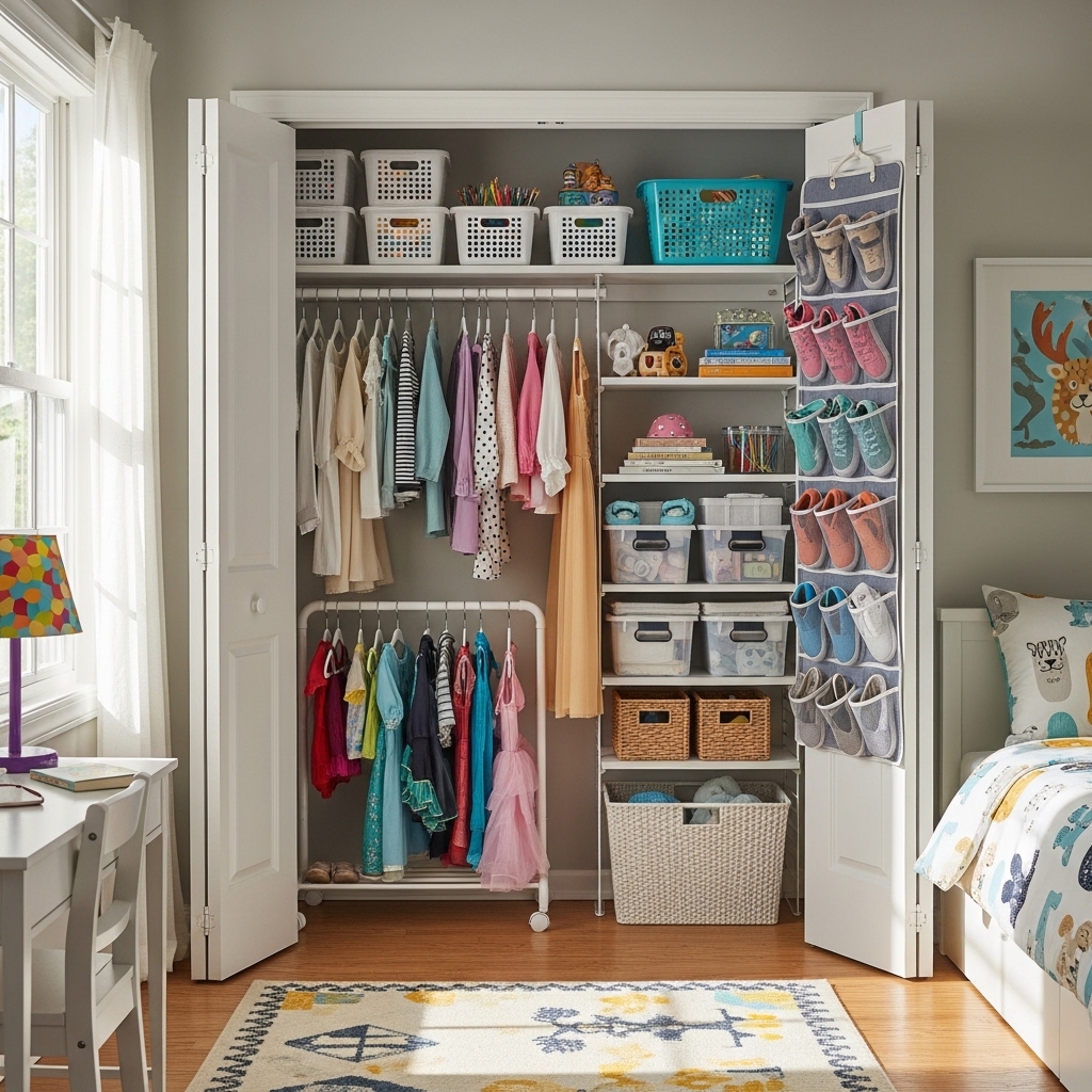 11 Dollar Store Kids Closet Organization Ideas