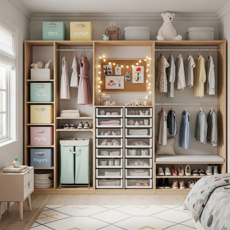 15+ Vertical Storage Ideas for Kids Closets