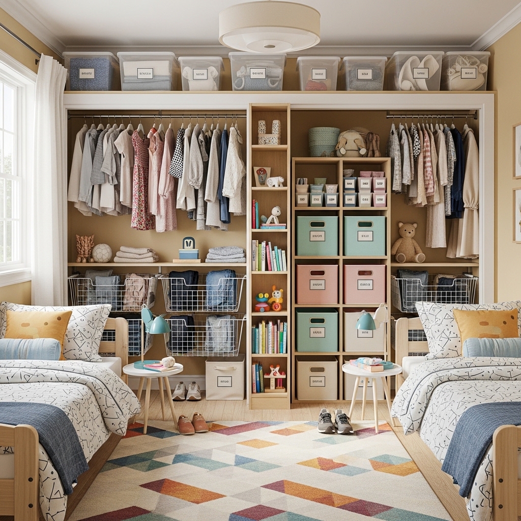 17 Kids Clothes Storage Ideas for Shared Bedrooms