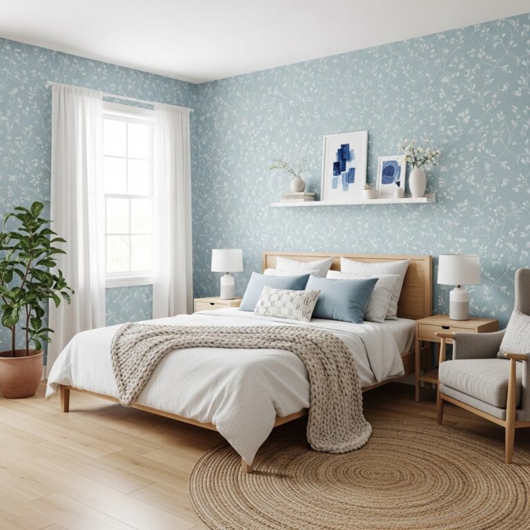21+ Light Blue Wallpaper Bedroom Ideas