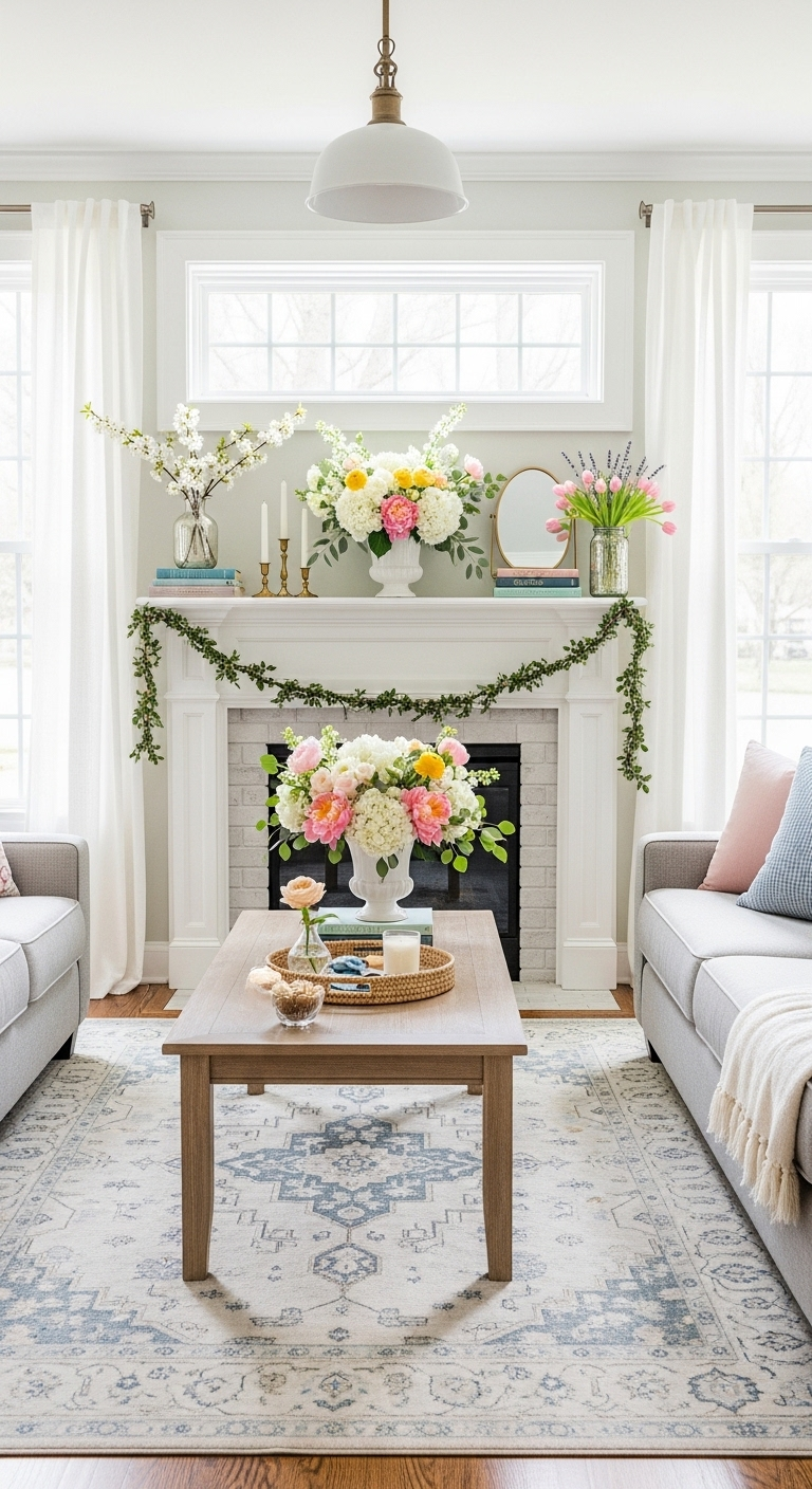 21+ Spring Mantel Decor Ideas 3 image 1040