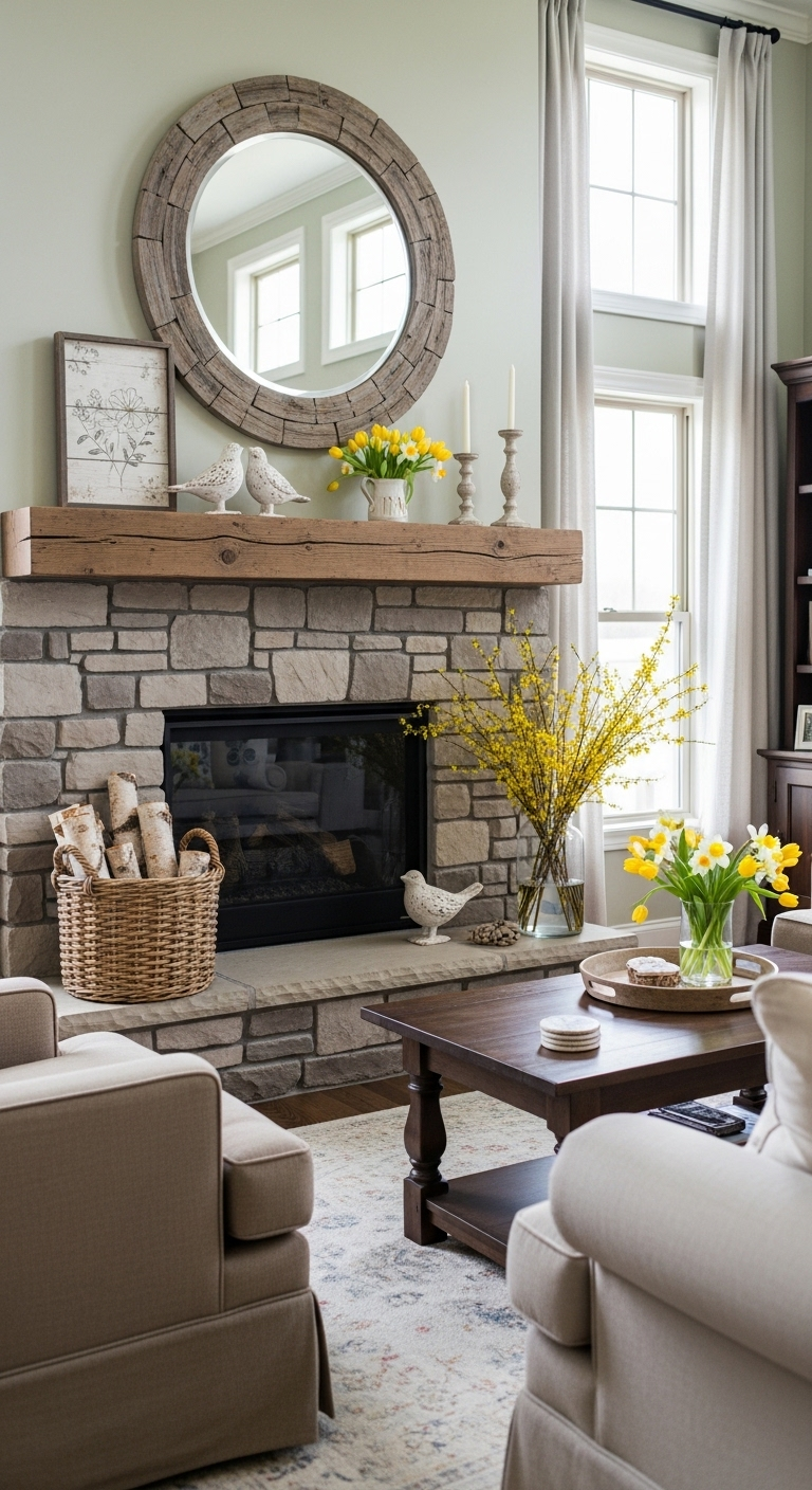 21+ Spring Mantel Decor Ideas 9 image 1047