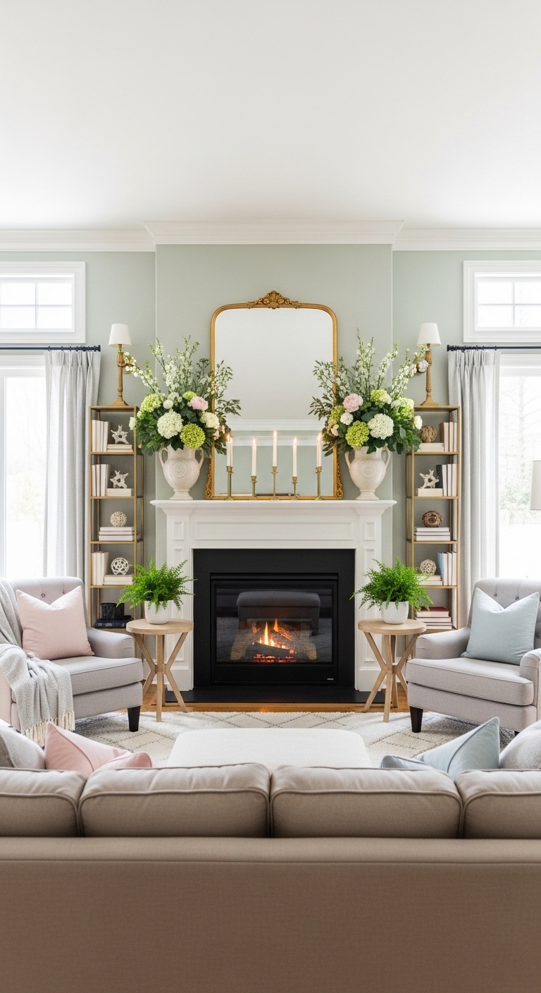 21+ Spring Mantel Decor Ideas 11 image 1050