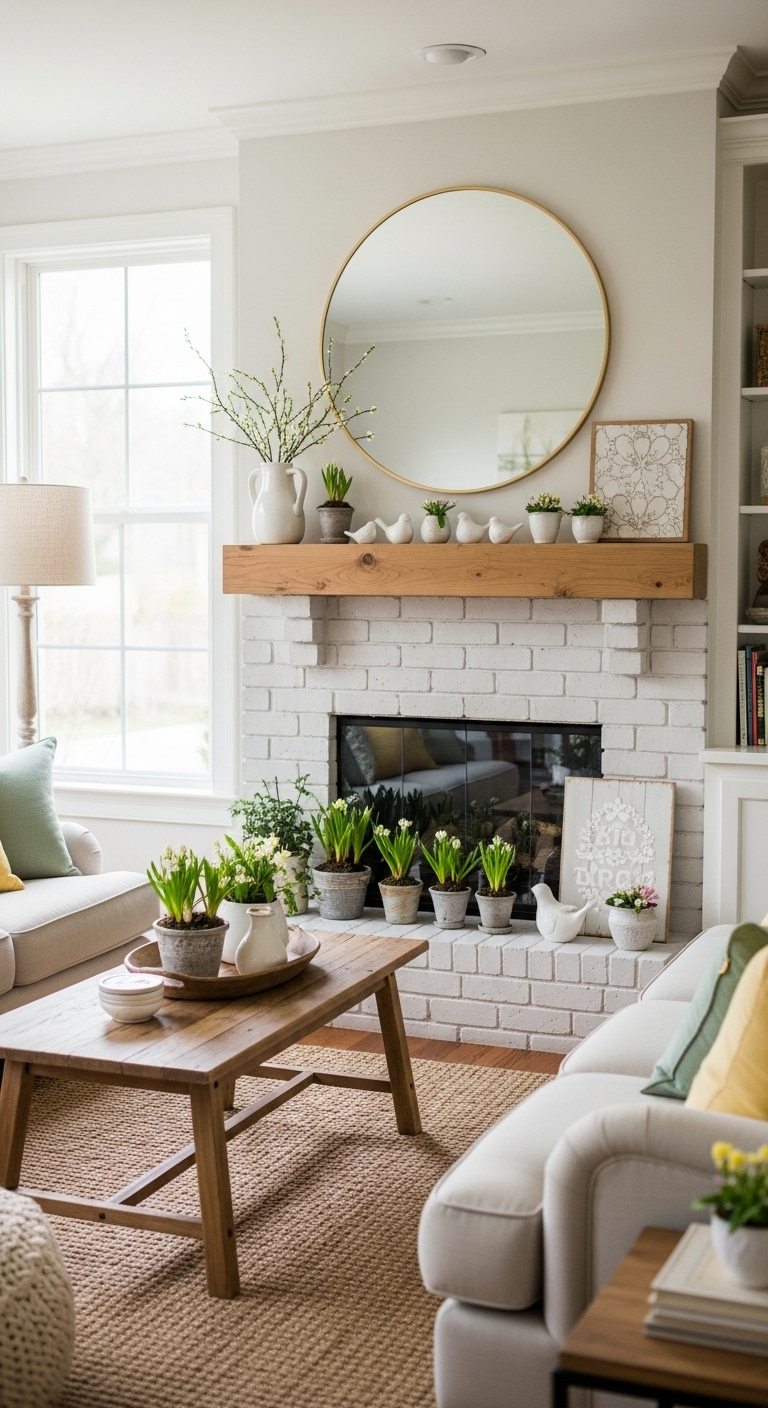 21+ Spring Mantel Decor Ideas 13 image 1052