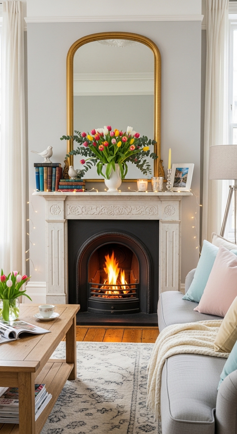 21+ Spring Mantel Decor Ideas 15 image 1054